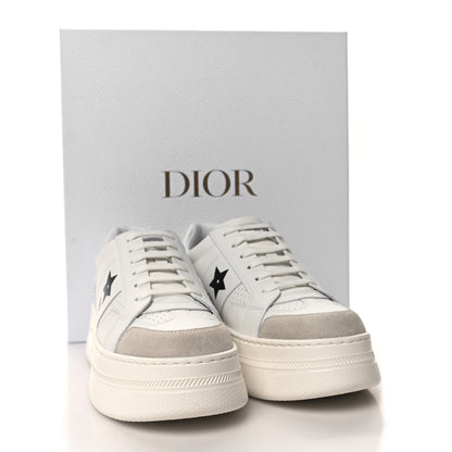 Christian Dior Calfskin Suede Dior Star Ors Platform Sneakers White Black 38.5 White Black 10 of 10