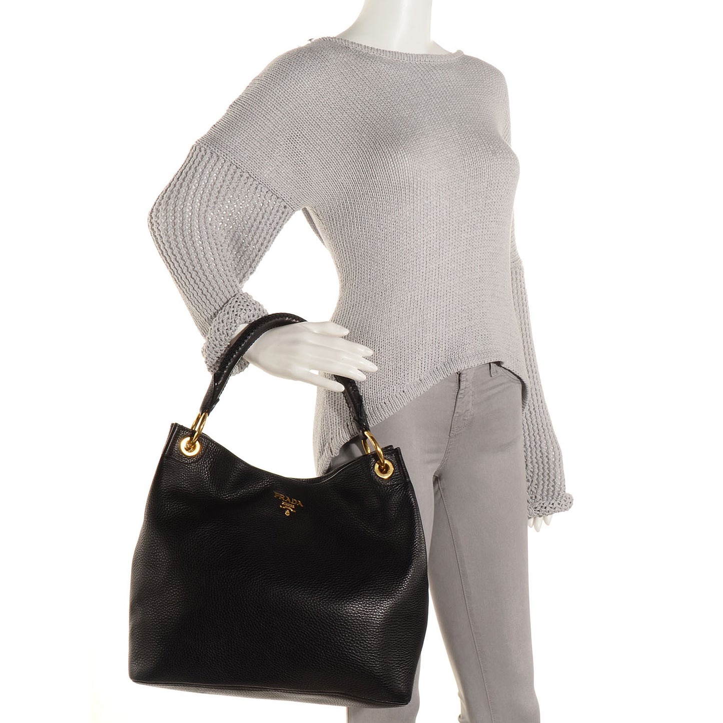 Vitello Daino Hobo Nero Black