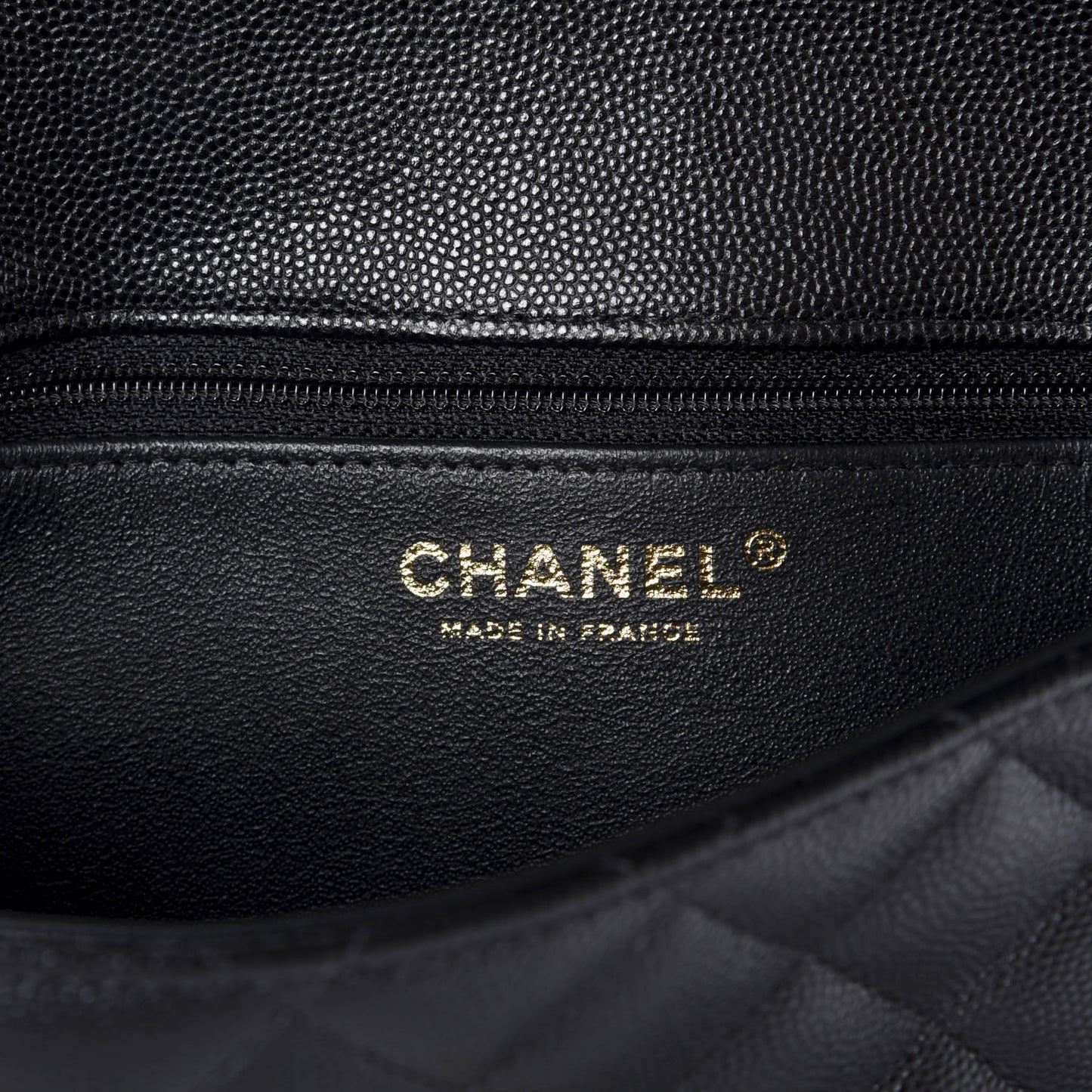 Caviar Quilted Flap Clutch Black