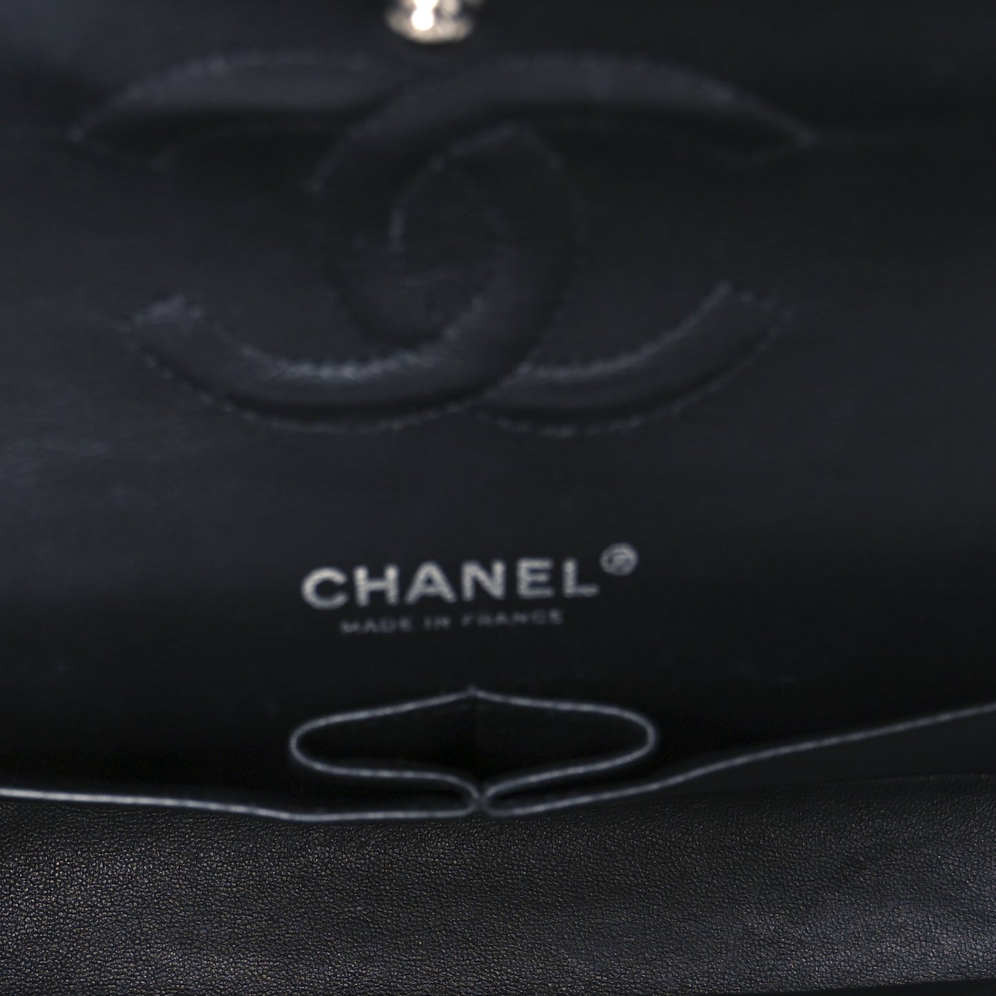Patent Quilted Medium Double Flap Black