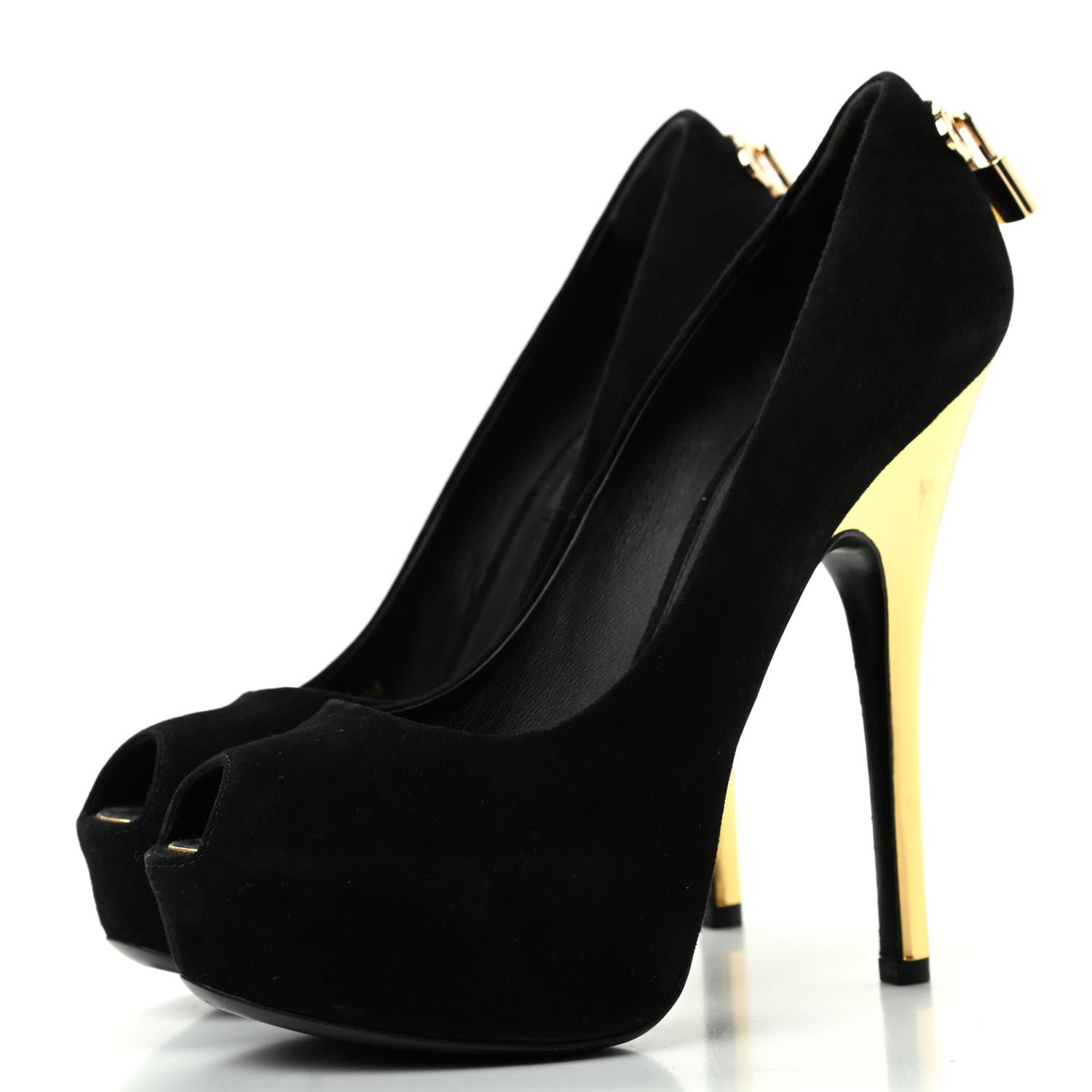 Louis Vuitton Suede Oh Really Peep Toe Pumps 37 Black 3 of 9