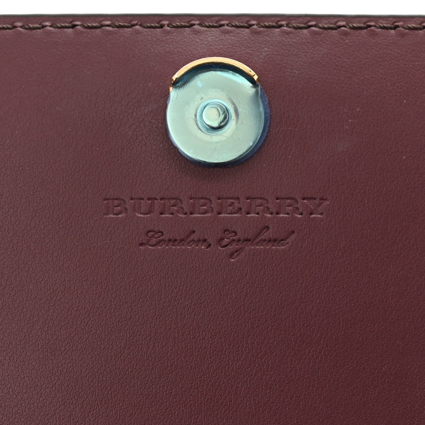 Grained Calfskin House Check Tartan Mix Hampshire Wallet On Chain Burgundy