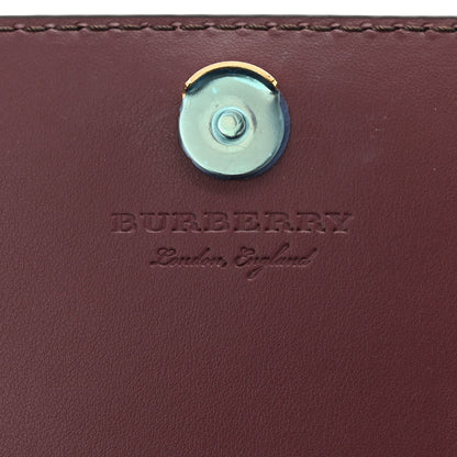 Burberry Grained Calfskin House Check Tartan Mix Hampshire Wallet On Chain Burgundy 6 of 9
