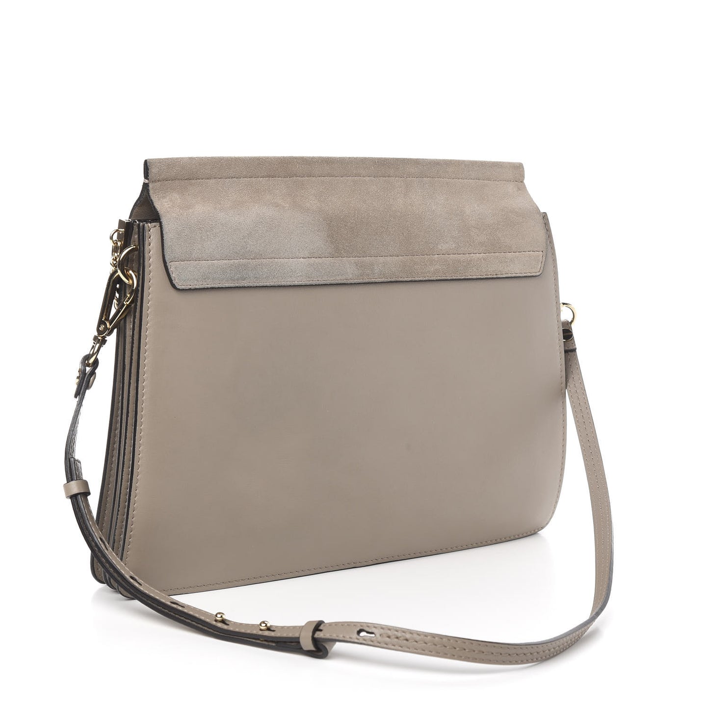 Calfskin Suede Medium Faye Shoulder Bag Motty Grey