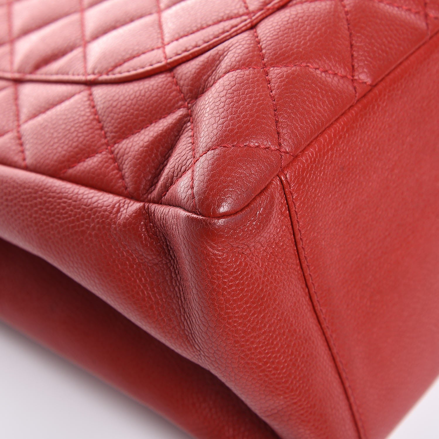 Chanel Caviar Quilted Grand Shopping Tote GST Red 11 of 12