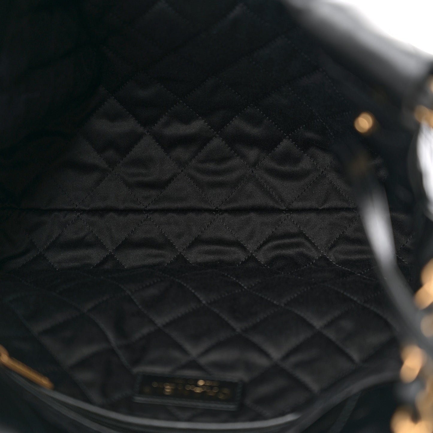 Shiny Calfskin Quilted Small Chanel 22 Black