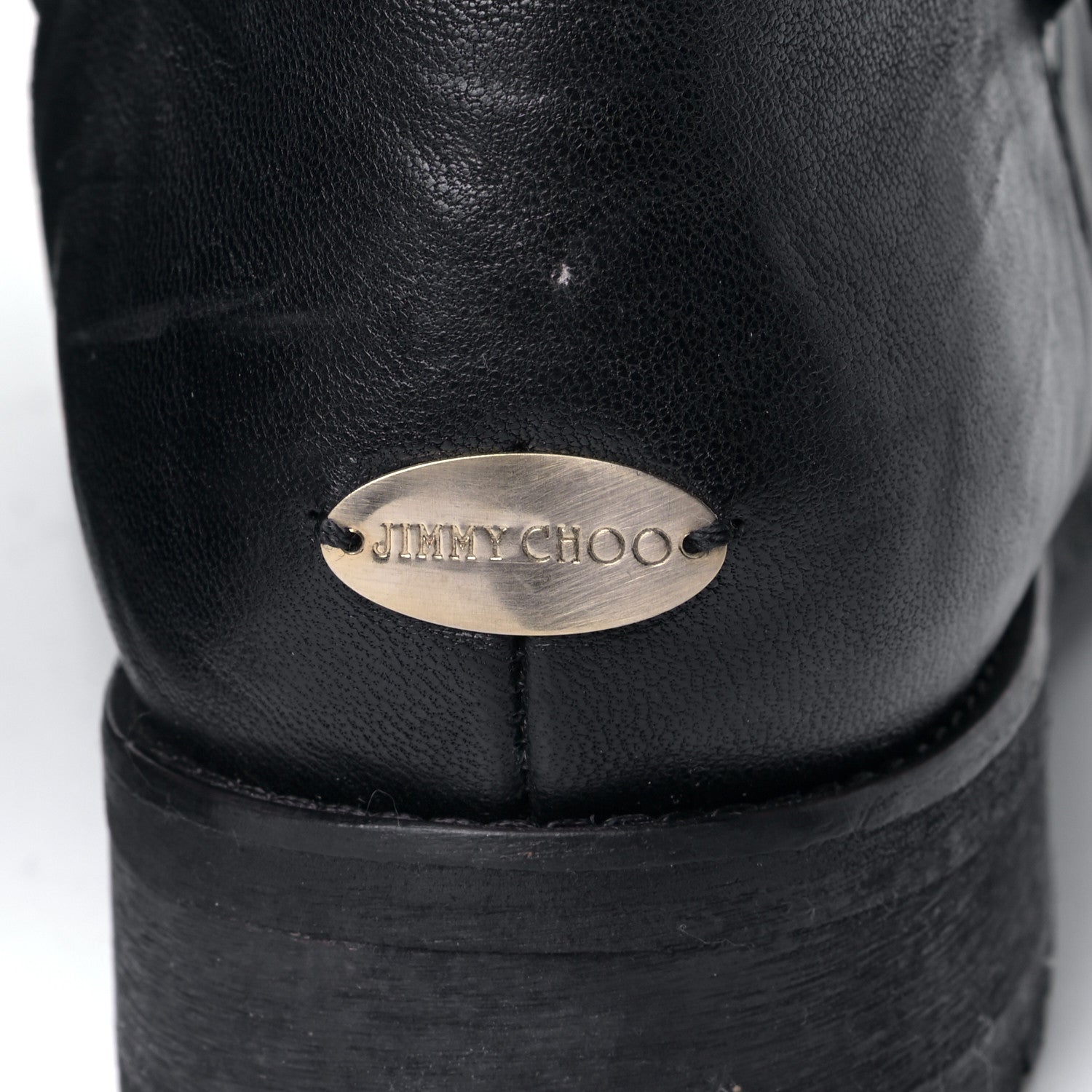 Jimmy Choo Lambskin Yule Knee High Biker Boots 41 Black 7 of 10