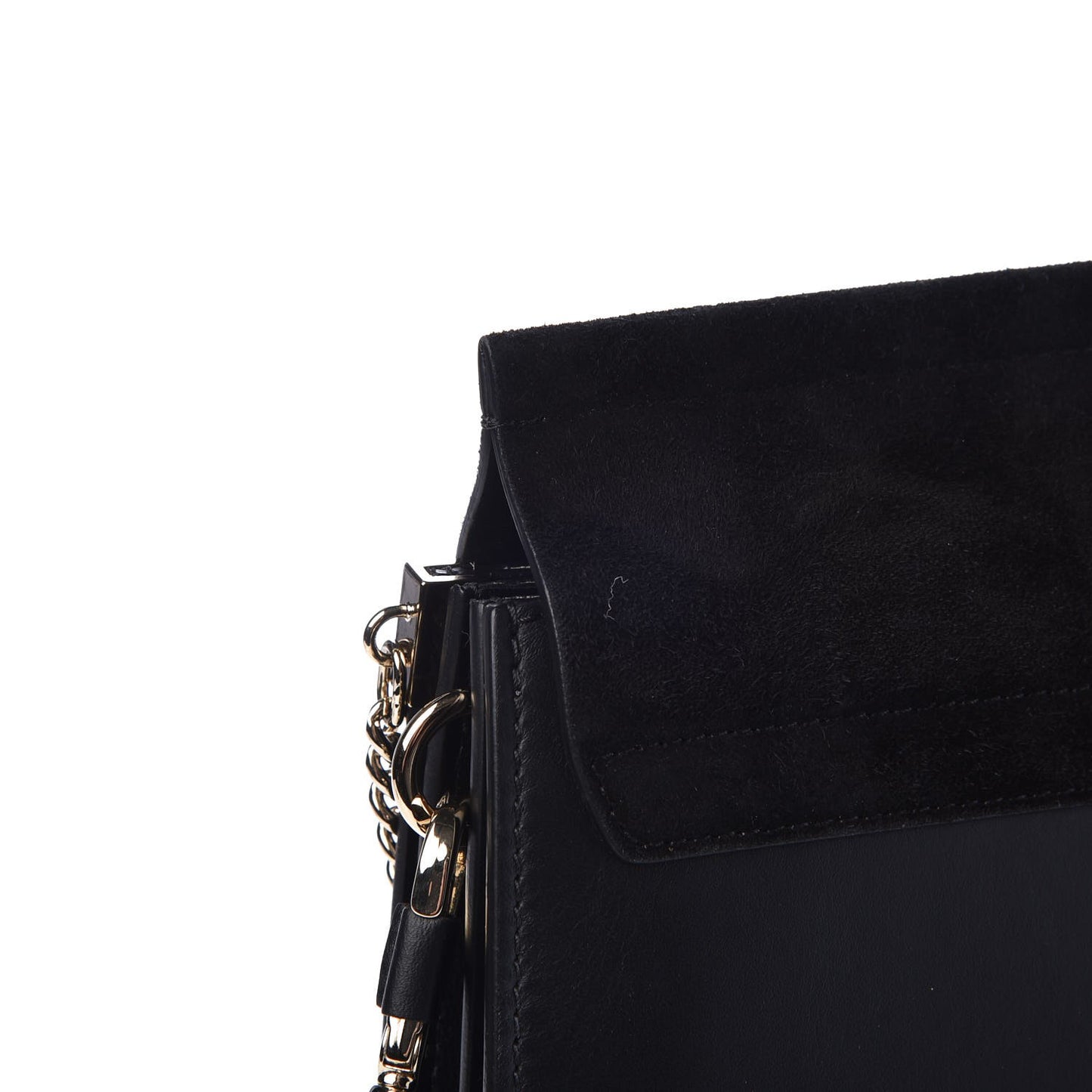 Suede Calfskin Medium Faye Shoulder Bag Black