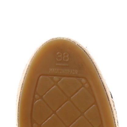 Chanel Lambskin CC Espadrilles 38 Beige Black 7 of 9