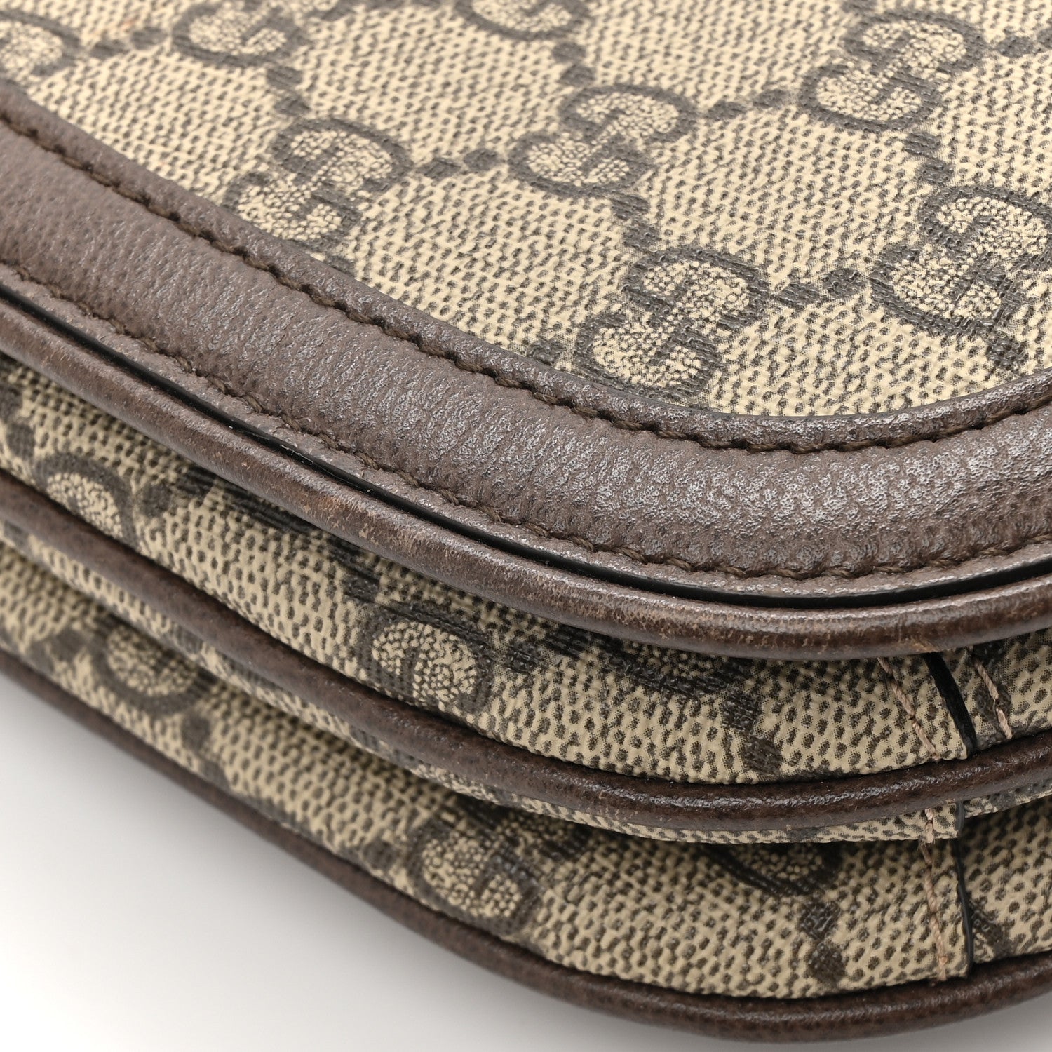 Gucci GG Supreme Monogram Textured Dollar Calfskin Web Medium Blondie Top Handle Shoulder Flap Bag Beige Ebony New Acero 13 of 17