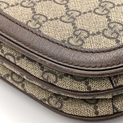 Gucci GG Supreme Monogram Textured Dollar Calfskin Web Medium Blondie Top Handle Shoulder Flap Bag Beige Ebony New Acero 13 of 17