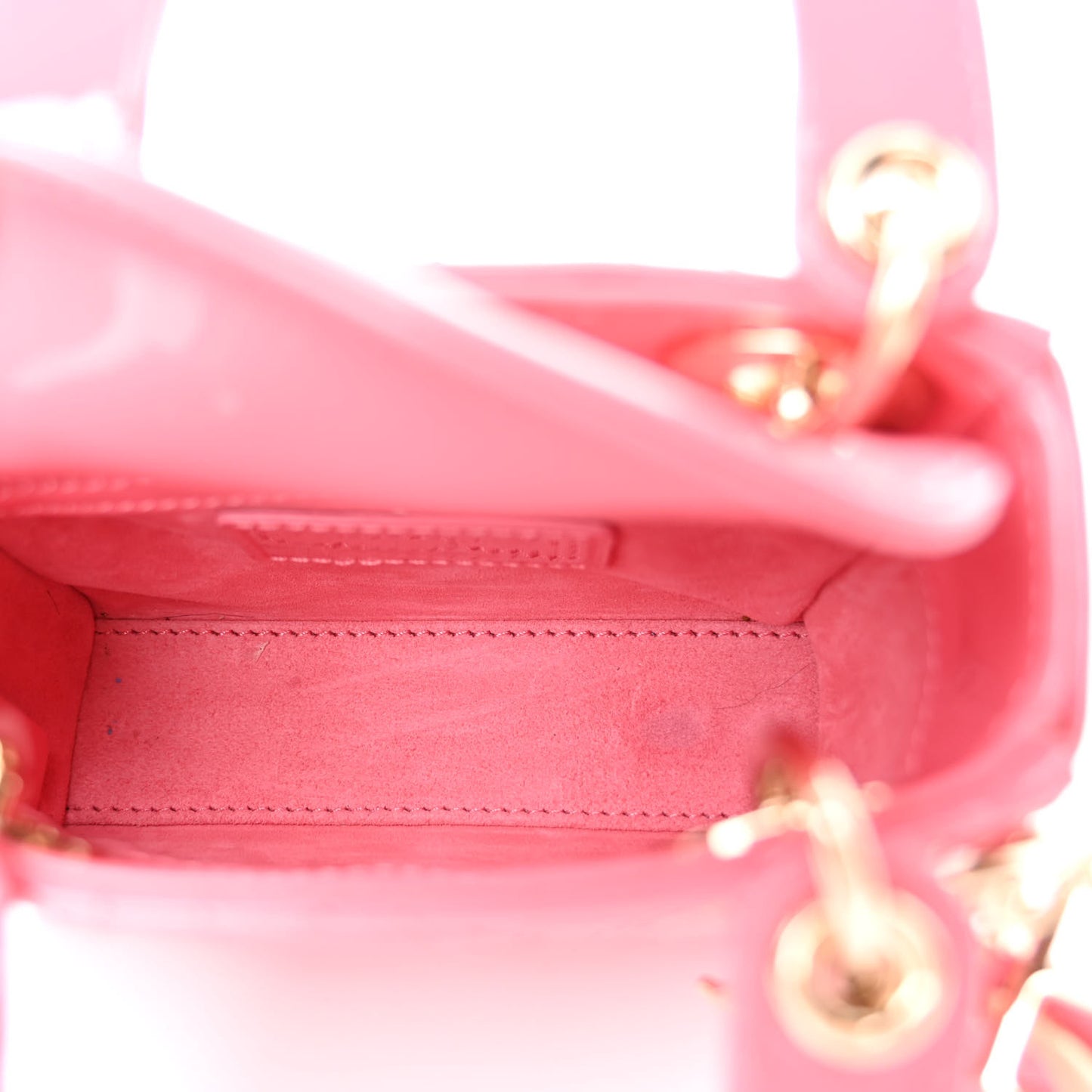 Patent Cannage Micro Lady Dior Peony Pink