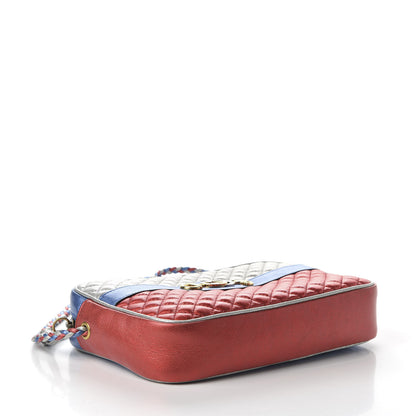 Gucci Laminated Nappa Trapuntata Small Zumi Shoulder Bag Rosso Marine Argento 4 of 10