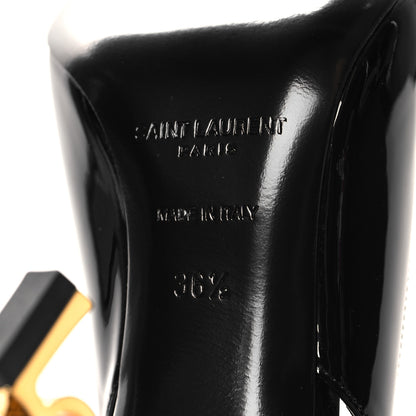 Saint Laurent Patent Opyum 85 Slingback Pumps 36.5 Black Gold 8 of 10