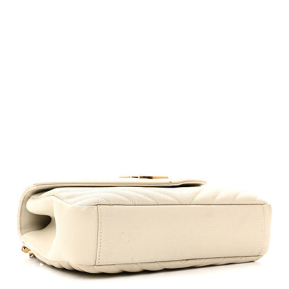 Saint Laurent Sheepskin Matelasse Chevron Monogram Medium College Bag Crema Soft 4 of 11