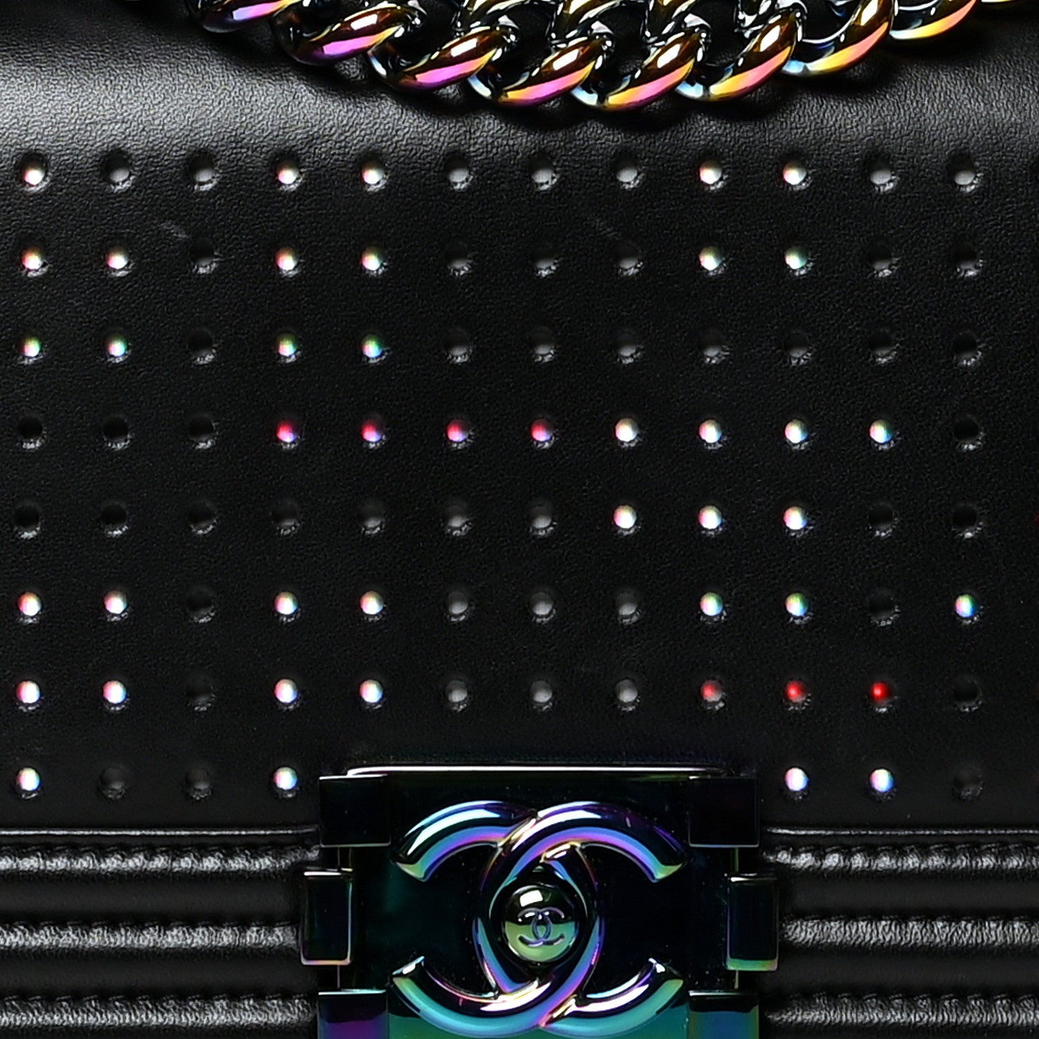 Chanel Lambskin LED Iridescent Metal Small Boy Flap Black Multicolor 8 of 16