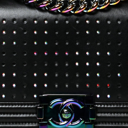 Chanel Lambskin LED Iridescent Metal Small Boy Flap Black Multicolor 8 of 16