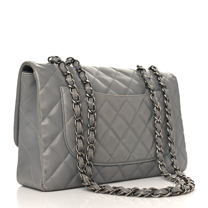 Chanel Lambskin Quilted Jumbo Single Flap Grey 3 of 11