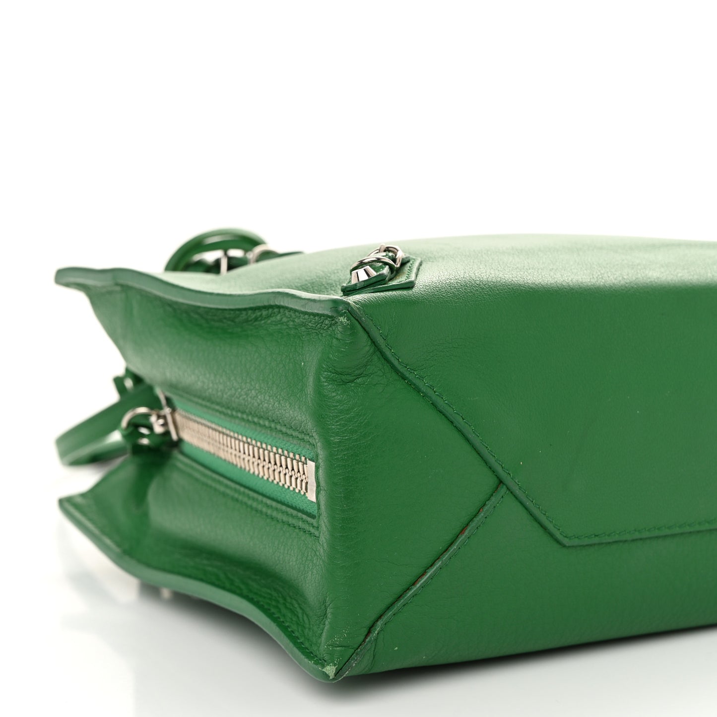 Calfskin Papier Mini A4 Tote Vert Emeraude
