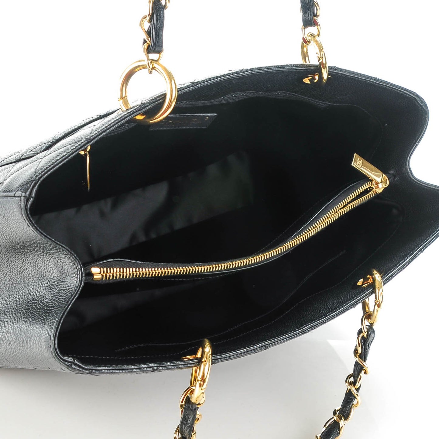 Caviar Quilted Grand Shopping Tote GST Black