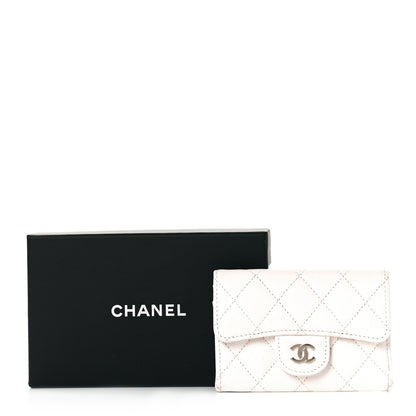 Chanel Caviar Quilted Flap Card Holder Wallet White 10 of 10