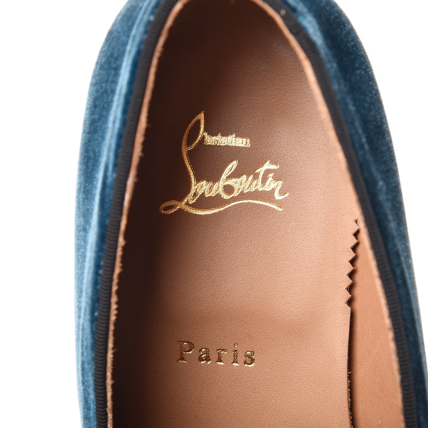 Christian Louboutin Mens Patent Velvet Spooky Spike Flat Loafers 42 Black Peacock 6 of 9