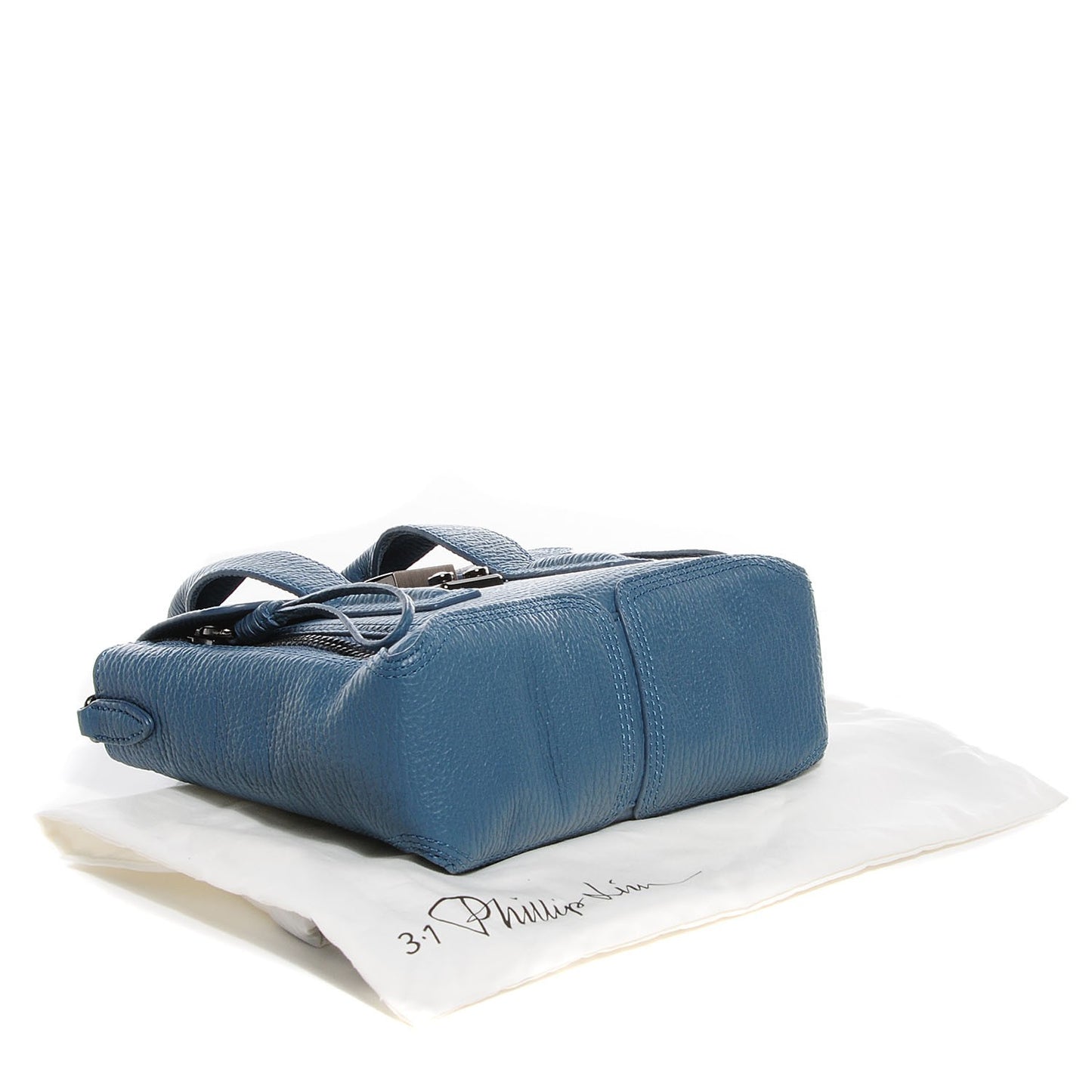 3.1 Textured Leather Mini Pashli Satchel Denim Blue