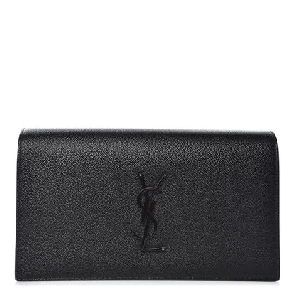 Saint Laurent Grain De Poudre Classic Monogram Kate Clutch Black 1 of 9