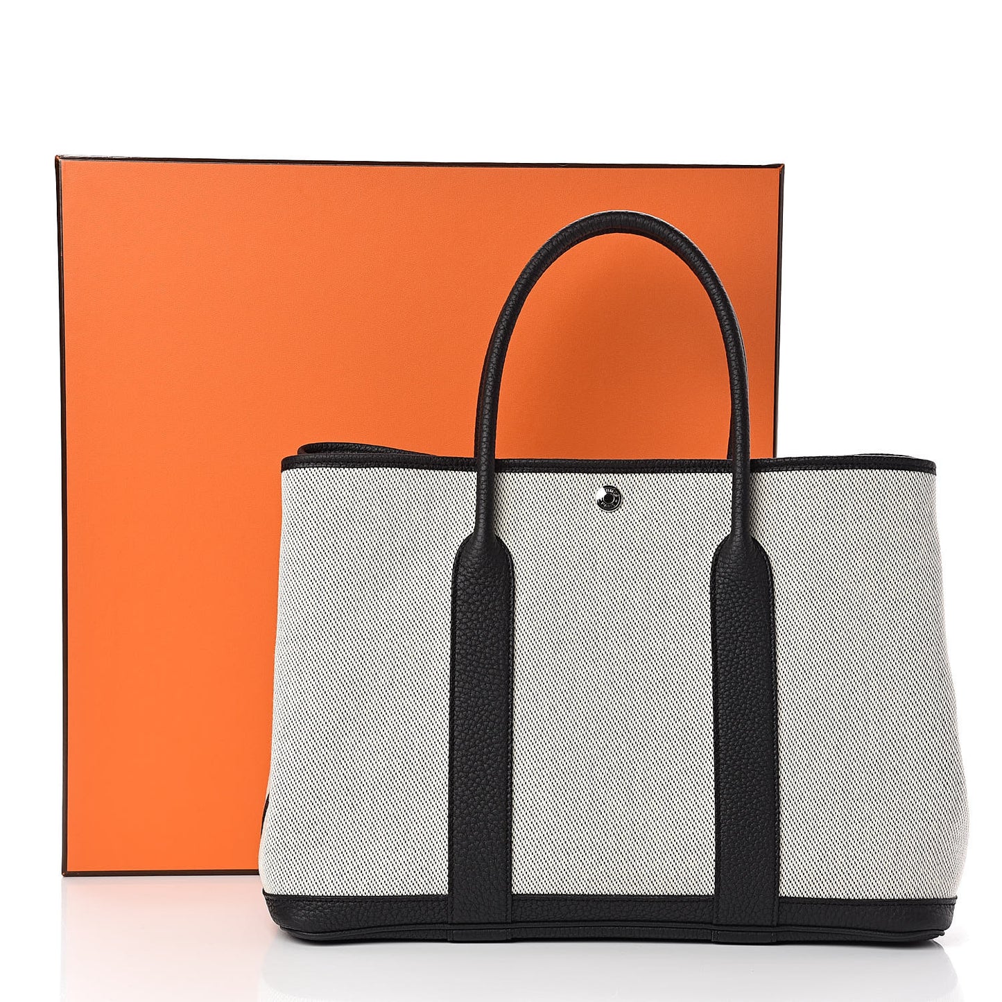 Twill H Negonda Garden Party 36 MM Tote Ecru Black