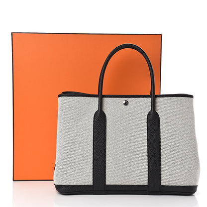 Hermes Twill H Negonda Garden Party 36 MM Tote Ecru Black 11 of 11