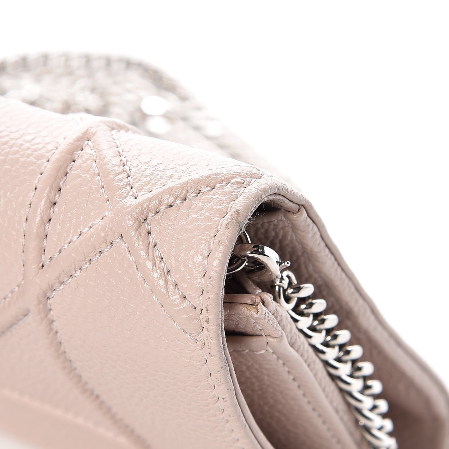 Grained Calfskin Diorama Croisiere Chain Wallet Rose Poudre