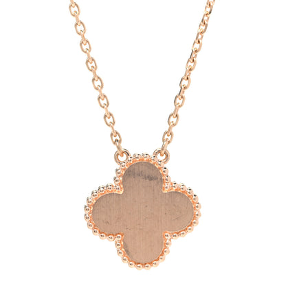 Van Cleef & Arpels 18K Rose Gold Diamond Carnelian Vintage Alhambra Pendant Necklace 5 of 7