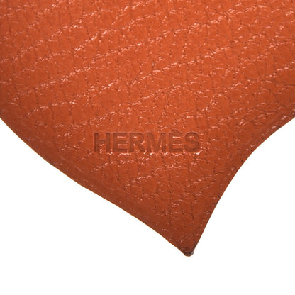 Hermes Chevre Chaine D'Amour Heart Key Chain Bag Charm Rouge Vif Orange 4 of 5