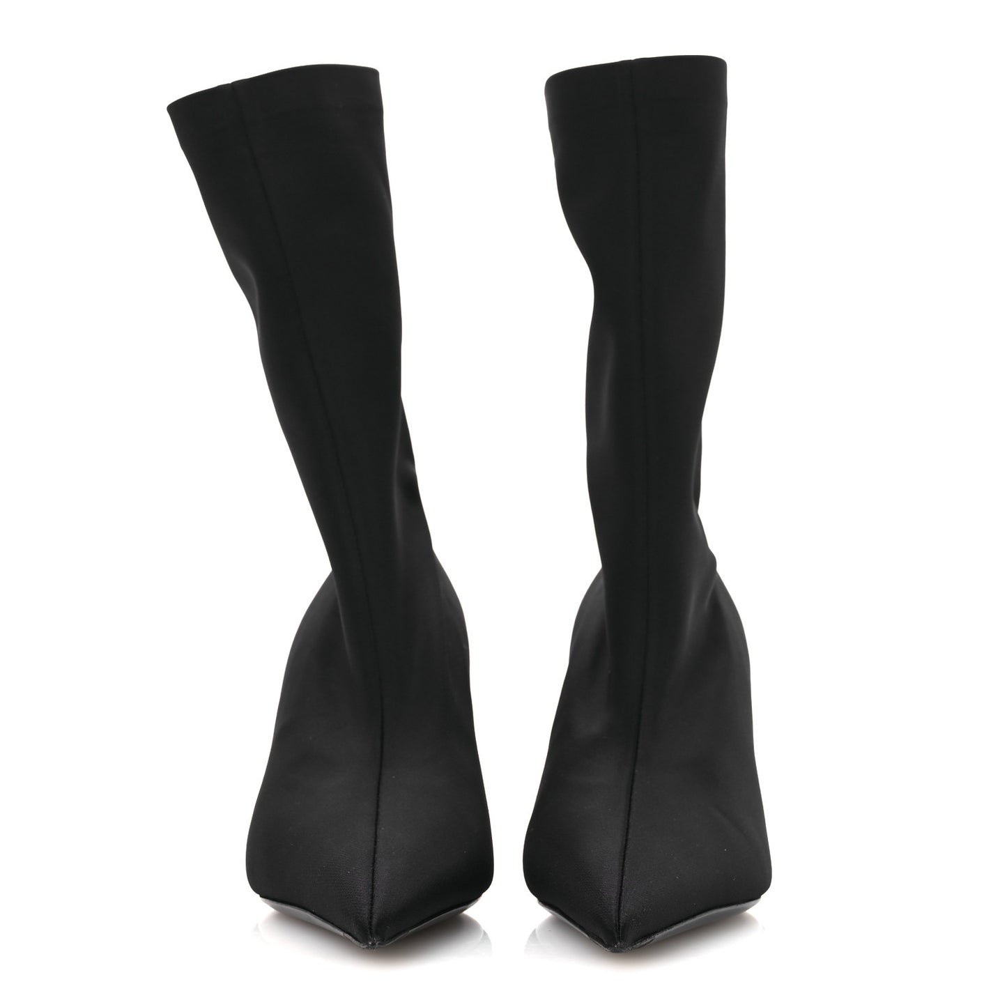 Jersey Crepe Extreme Pointed Toe Knife Booties 36 Black