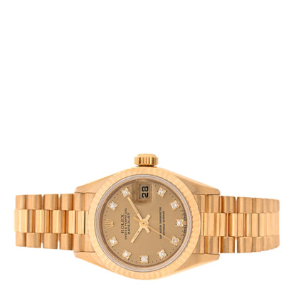 Rolex 18K Yellow Gold Diamond 26mm Datejust President Watch Champagne 69178 2 of 5