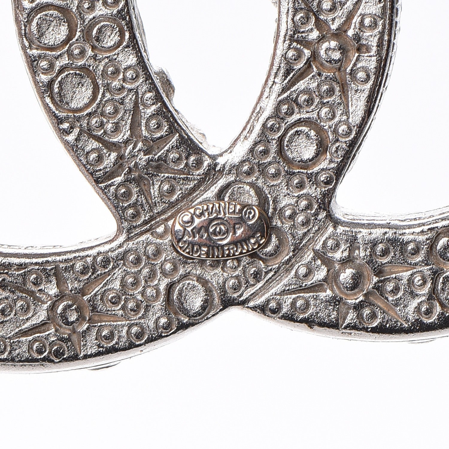 Chanel Swarovski Crystal Large CC Brooch Silver 4 of 5