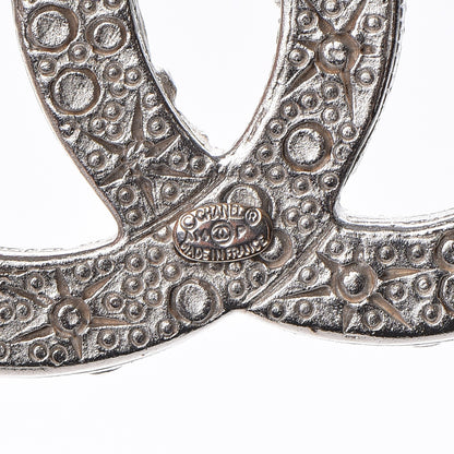 Chanel Swarovski Crystal Large CC Brooch Silver 4 of 5