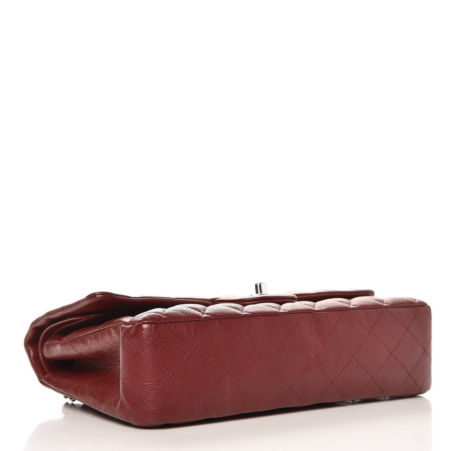 Caviar Quilted Medium Double Flap Dark Red