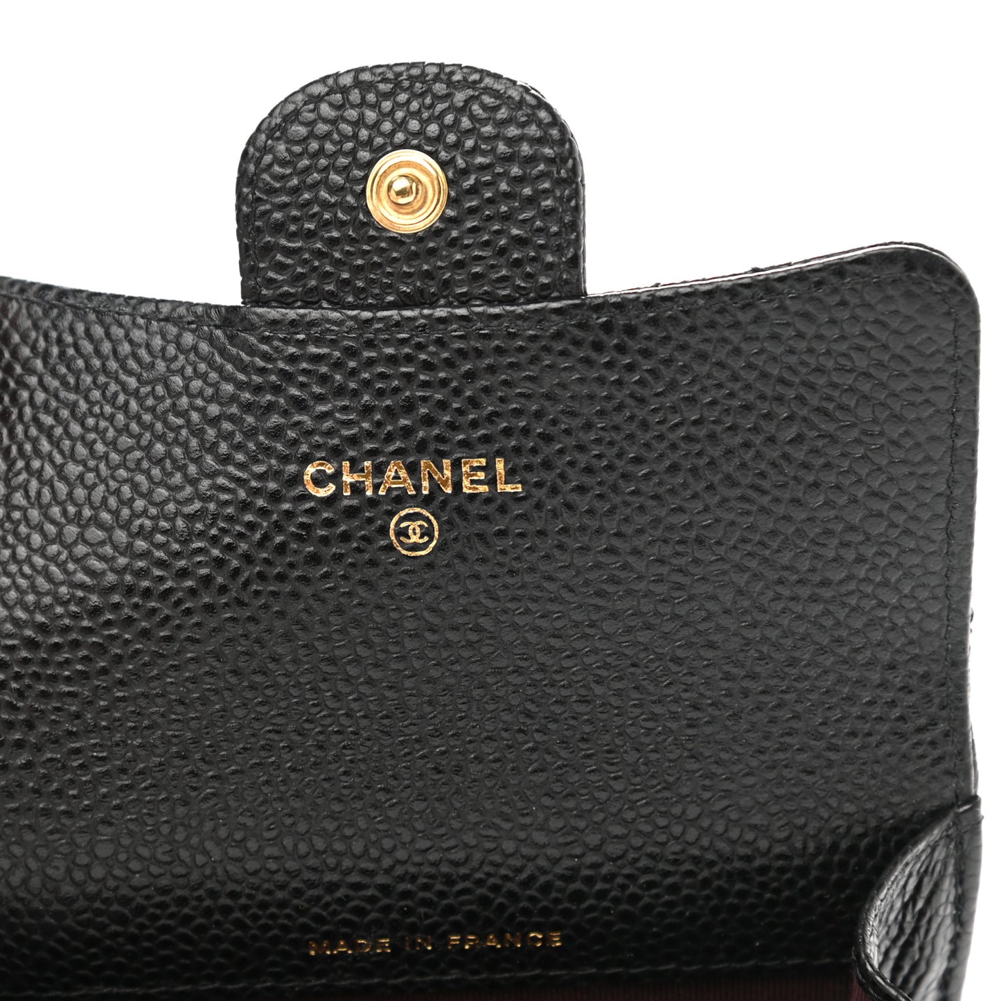 Caviar Quilted Flap Card Holder Black