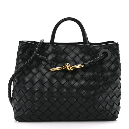 Bottega Veneta Nappa Intrecciato Small Andiamo Shoulder Bag Black 1 of 9