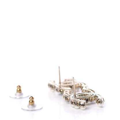 Chanel Resin Pearl CC Dazzling Domino Earrings Gold Black 3 of 5