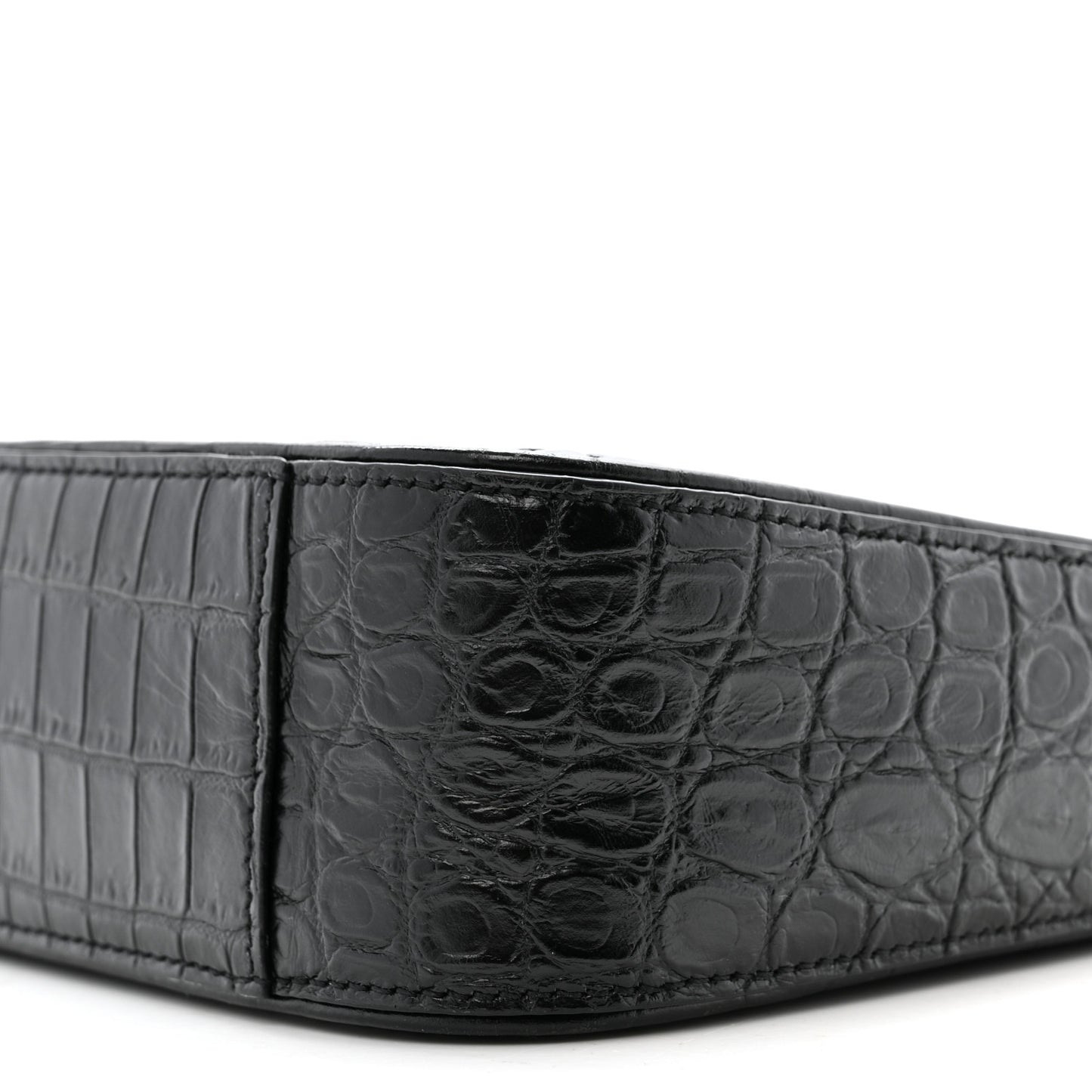 Calfskin Crocodile Embossed Le 5 A 7 Hobo Black