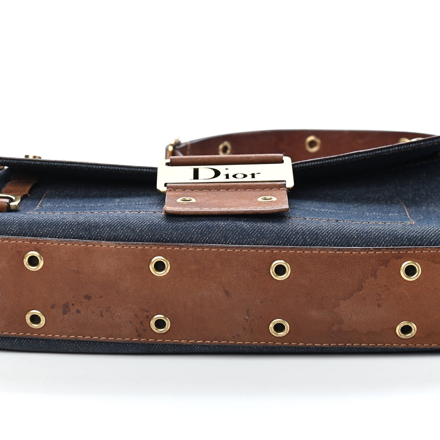 Christian Dior Denim Street Chic Shoulder Bag Blue Brown 11 of 11