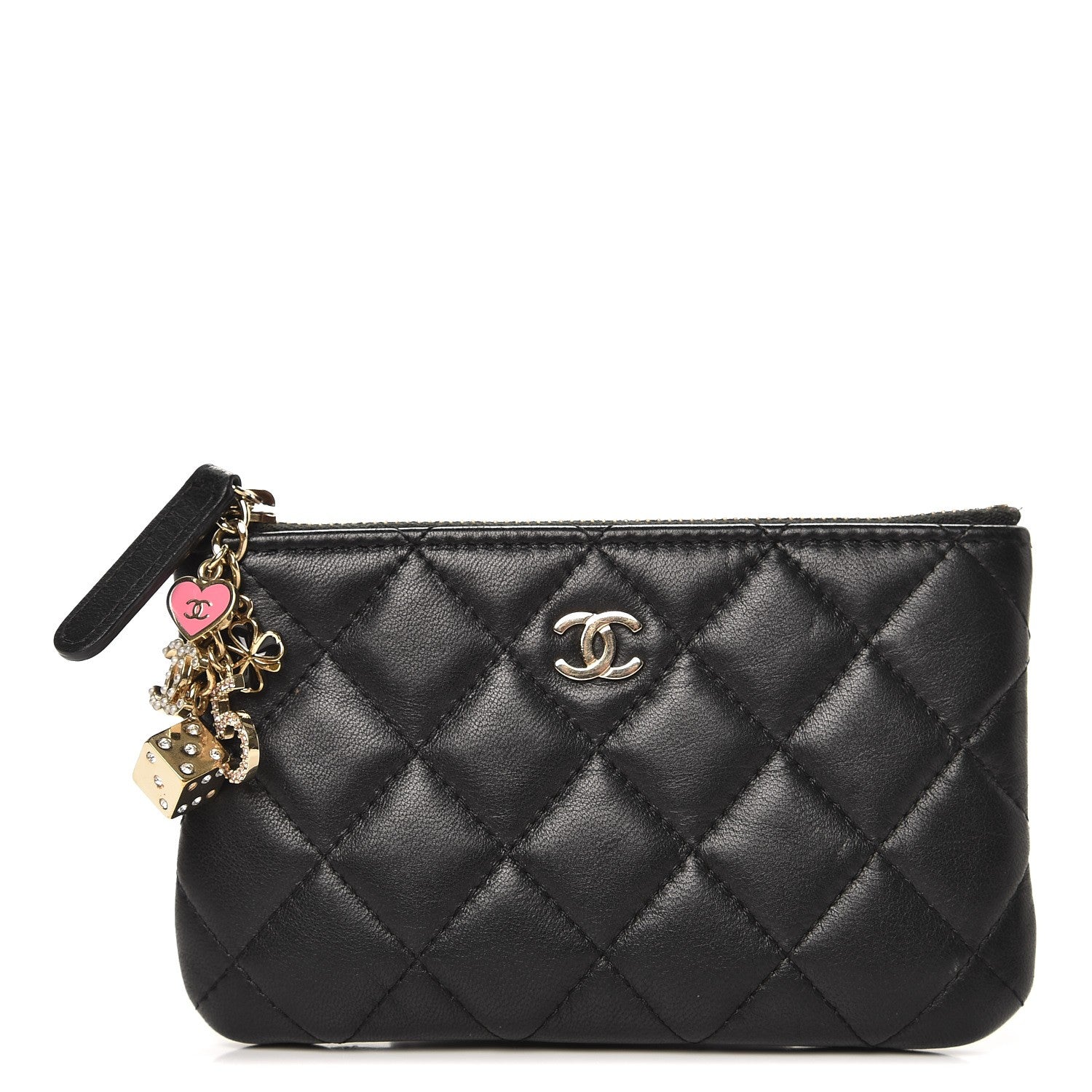 Chanel Lambskin Quilted Small Casino Cosmetic Case Black 1 of 8