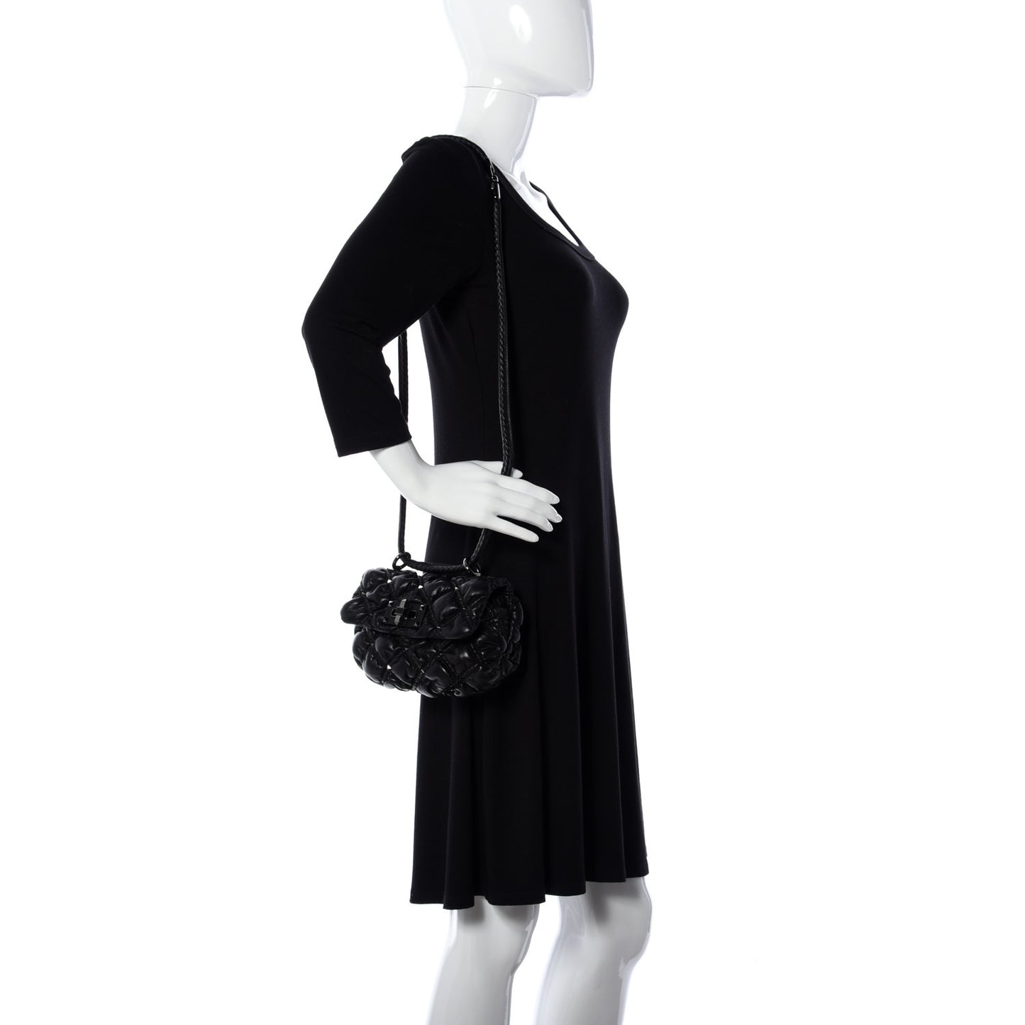 Nappa Small Spikeme Shoulder Bag Black