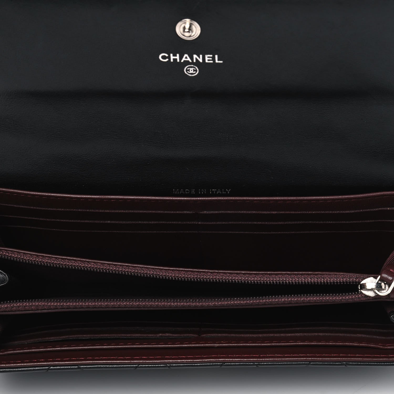 Chanel Lambskin Quilted Large Gusset Flap Wallet Black 4 of 9