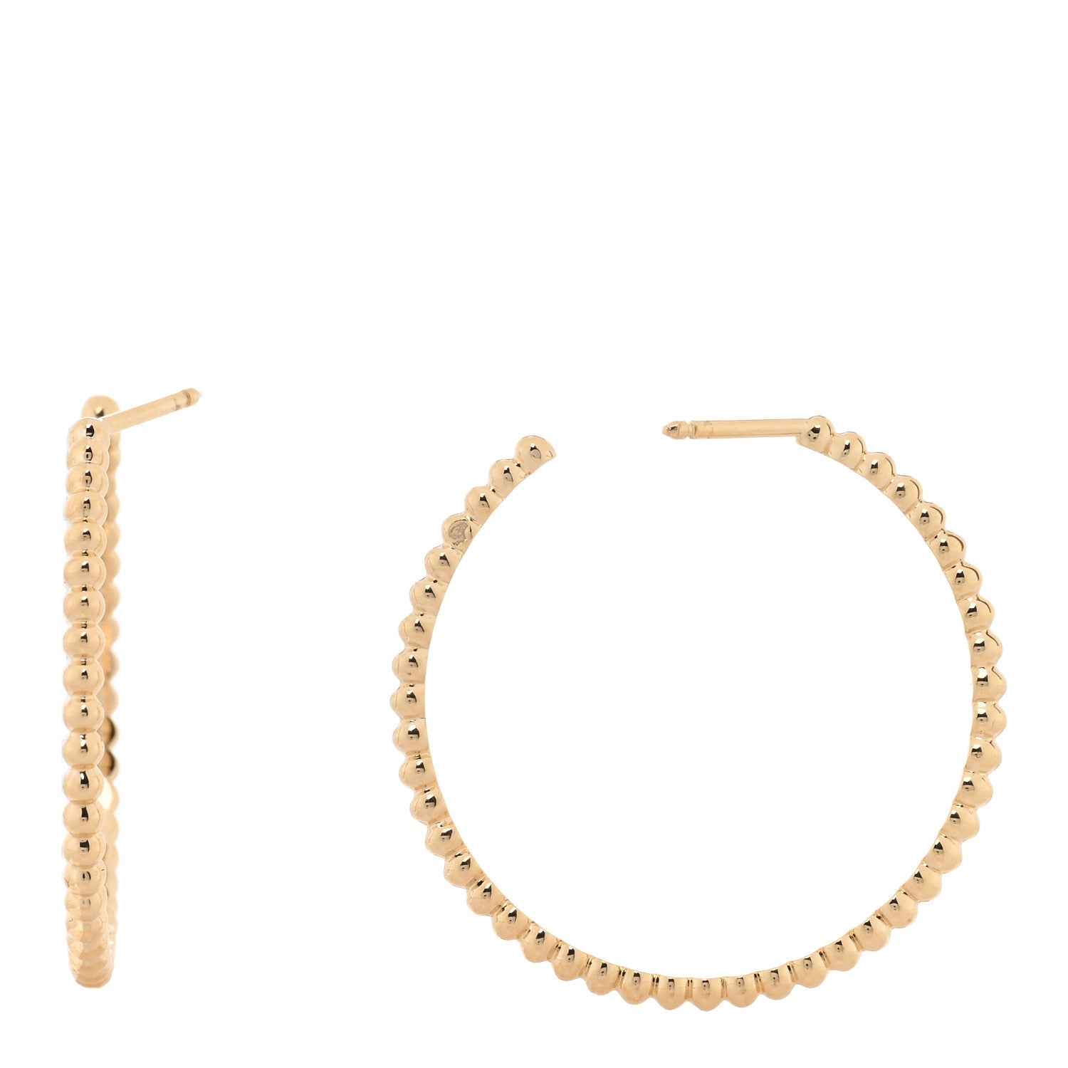 Van Cleef & Arpels 18K Yellow Gold Small Perlee Hoop Earrings 1 of 5