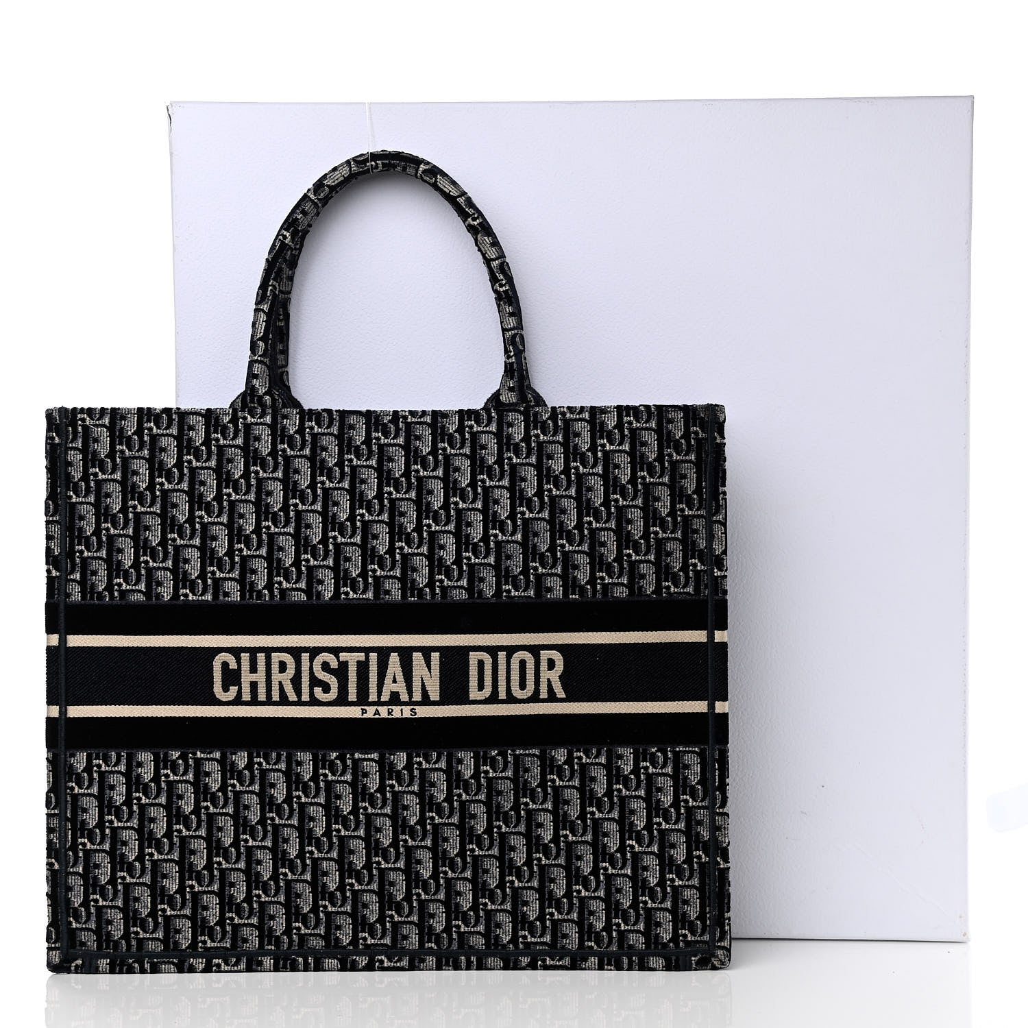 Christian Dior Oblique Velvet Book Tote Blue Multicolor 12 of 12