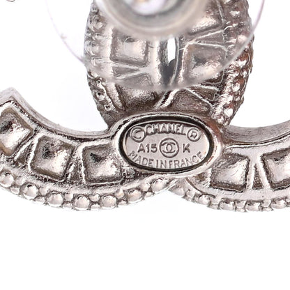 Chanel Baguette Crystal CC Earrings Silver Black 4 of 4