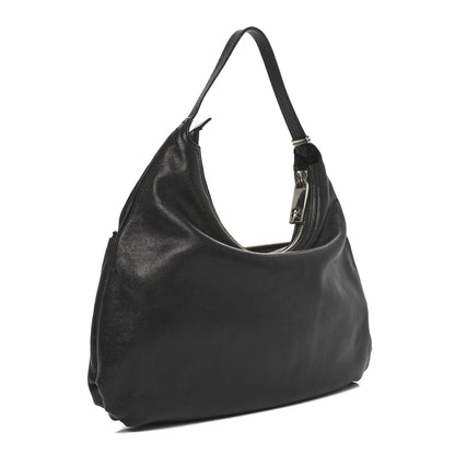 Fendi Sheepskin Zipper Hobo Black 3 of 10